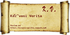 Kövesi Verita névjegykártya